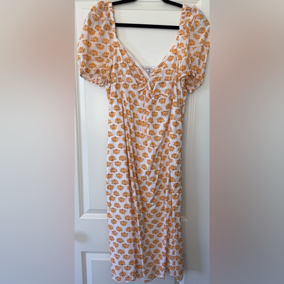 J. Crew Orange and White Shell Print Maxi Dress - Picture 2 of 3
